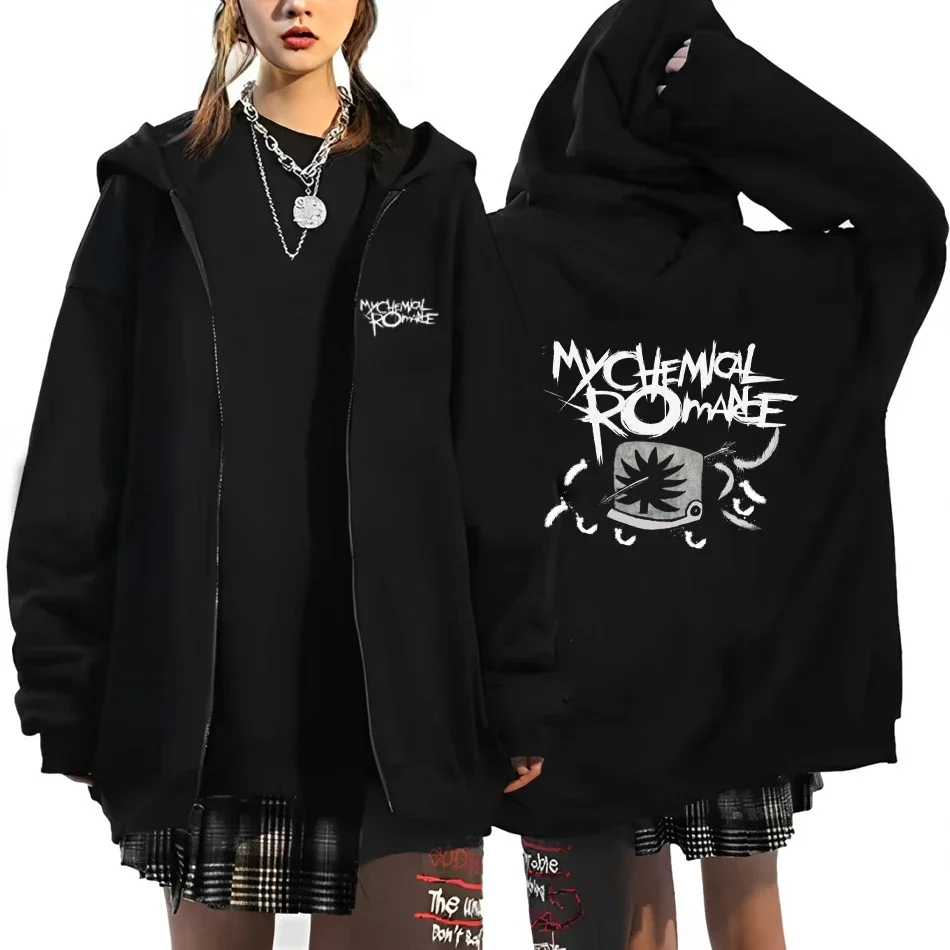 Rock Band My Chemical Romance Mcr Dead Zipper Hoodie Black Parade Punk Emo Zip Up Sweatshirt Men Fashion Vintage Hip Hop Hoodies