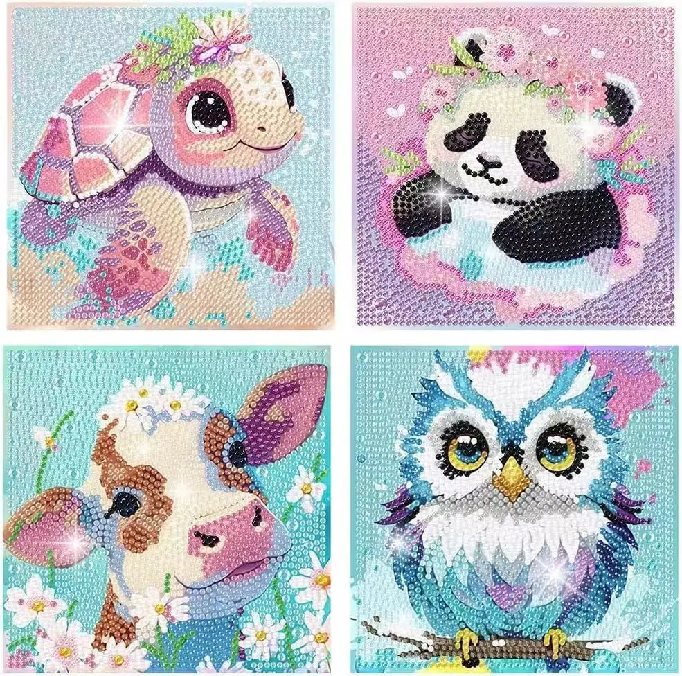 

18*18cm Diamond Painting Cartoon Animal Sticking Full Drills Embroider Room Decoration Draw Handiwork Semi-Finished Products