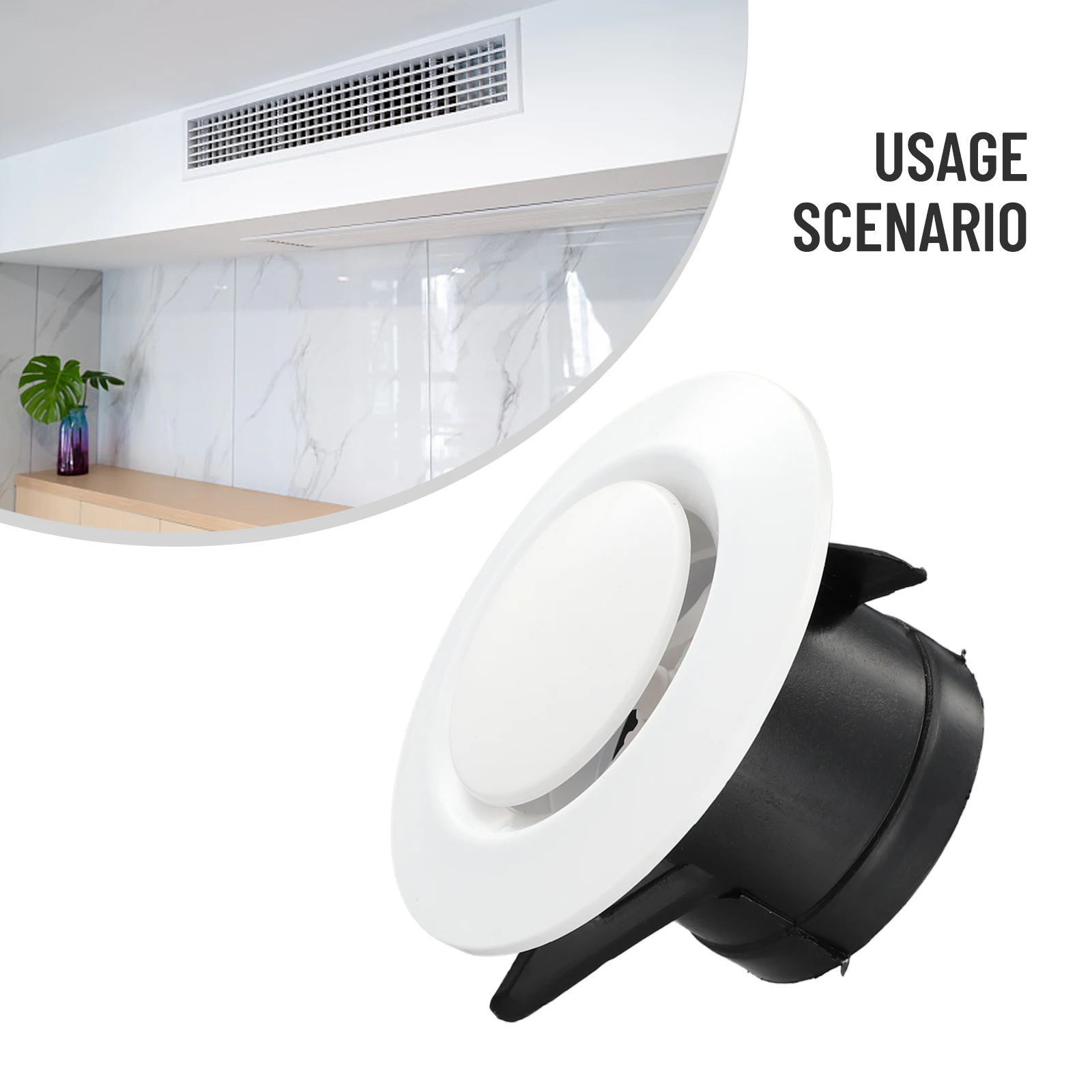 1pc 75/100/125/150/200mm Wall Ceiling Air Supply Vent Ducting Ventilation Grille Cover Waterproof Outlet Heating Cooling Vents