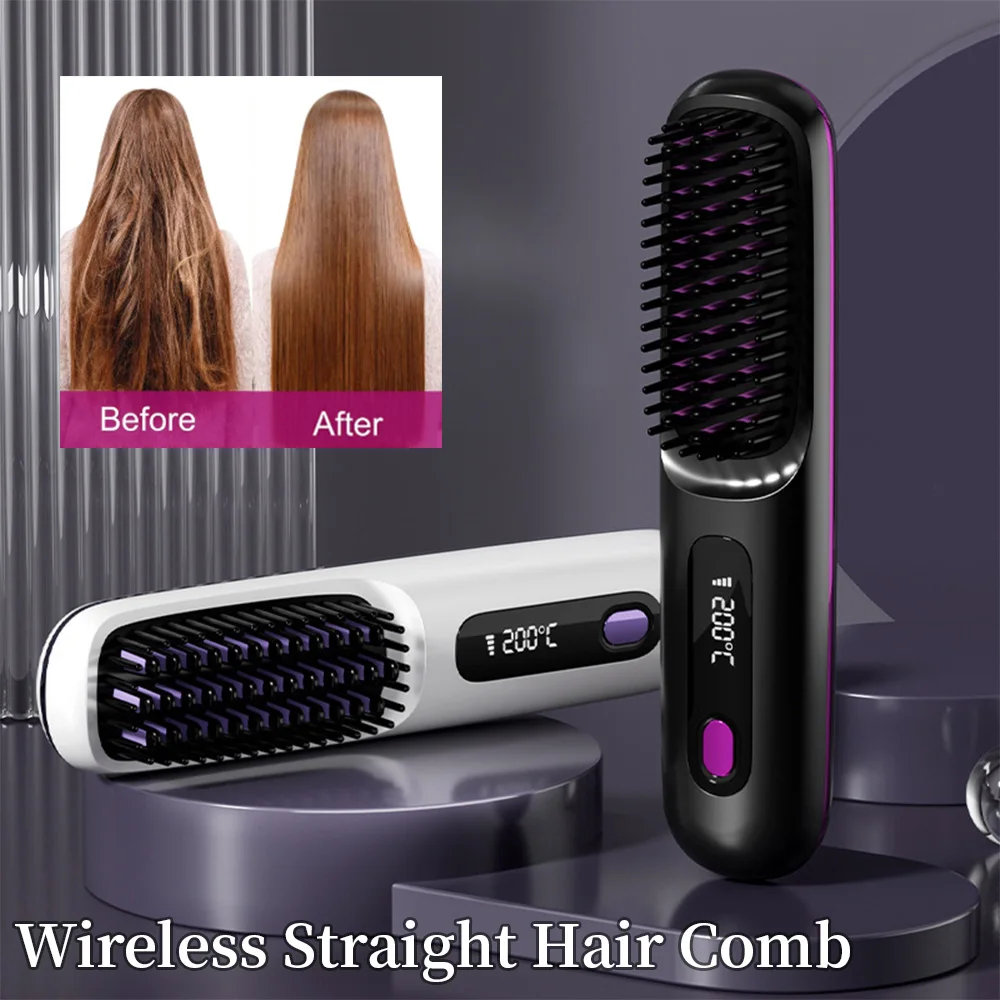 new-portable-wireless-straight-hair-comb-three-speed-adjustment-usb-charging-curling-and-straightening-black-white-pink