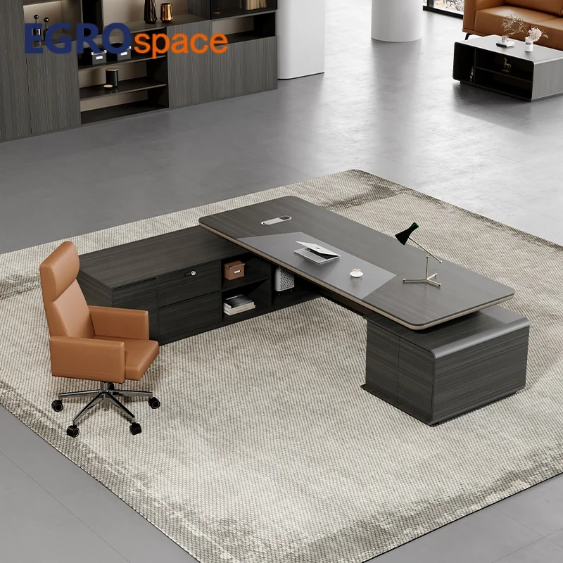 

Дизайнерский офисный стол руководителя: современная роскошная мебель с органайзером