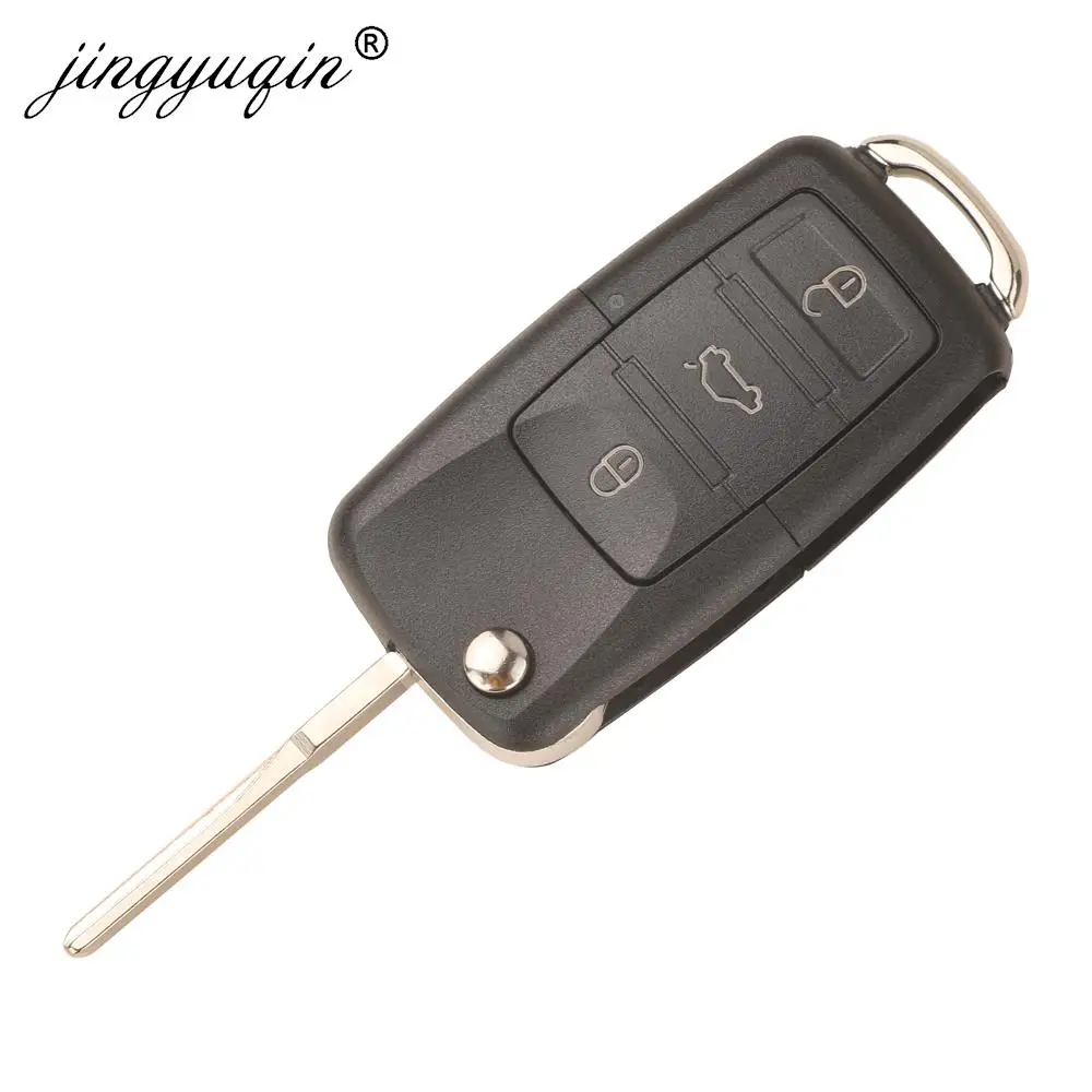 jingyuqin 2E0 959 753 A Car Key for Volkswagen Crafter 2006-2016 Flip Remote 3Buttons 433MHz HLO2E0959753A 3 Buttons Control Fob