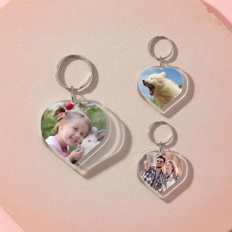 5 Stück Transparente Acryl-Schlüsselanhänger, Niedliche Leere Fotorahmen-Anhänger, Modische Vielseitige Schlüsselanhänger, Geschenk zum Hochzeitstag für Paare – Detail 10