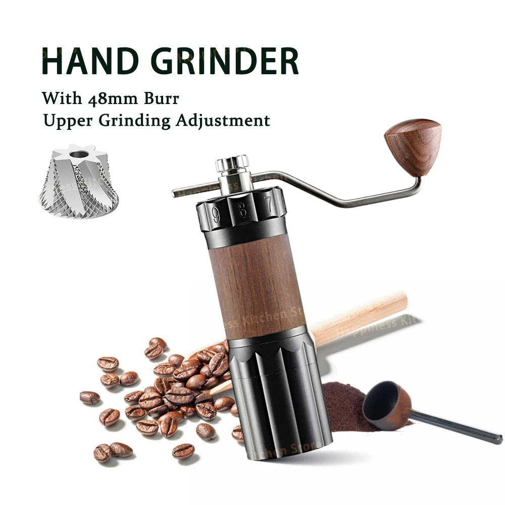 

Manual Coffee Grinder Hand Coffee Mill With 48mm Conical Ghost Teeth Burr Upper Grinding Adjustment Cafe Tools