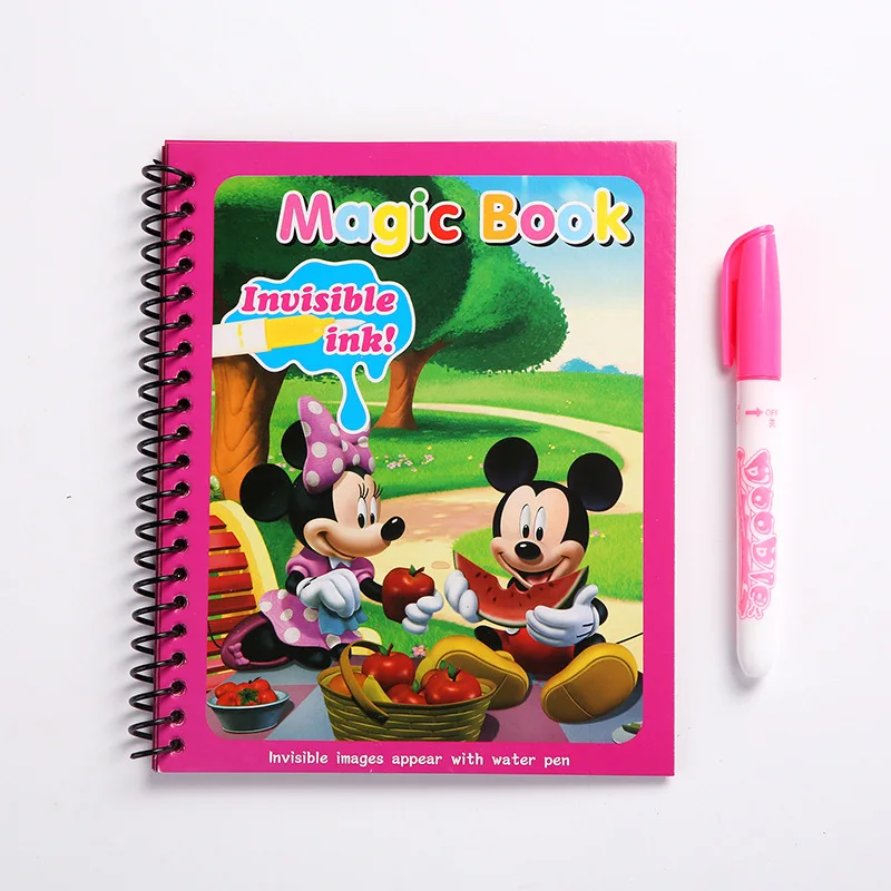 Disney Frozen Reusable Magic Water Drawing Coloring Book Kids Spiderman Mickey Cars Sofia Princess DIY Magical Watercolor Paint