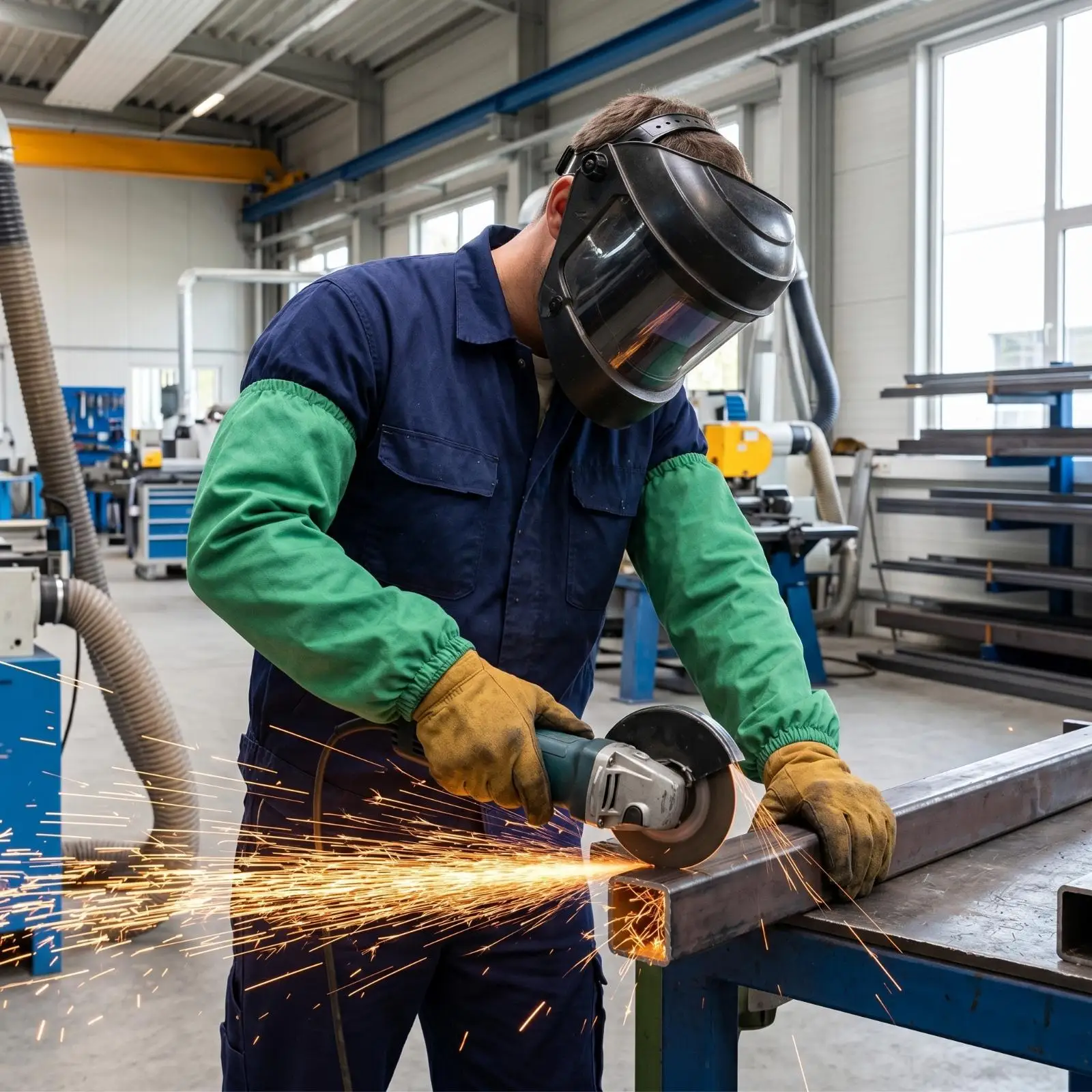 Metalworking Forearm Protectors Breathable Flame Resistant Sleeves Elasticized for Welders, Metalworkers, Grinding, Workshop,