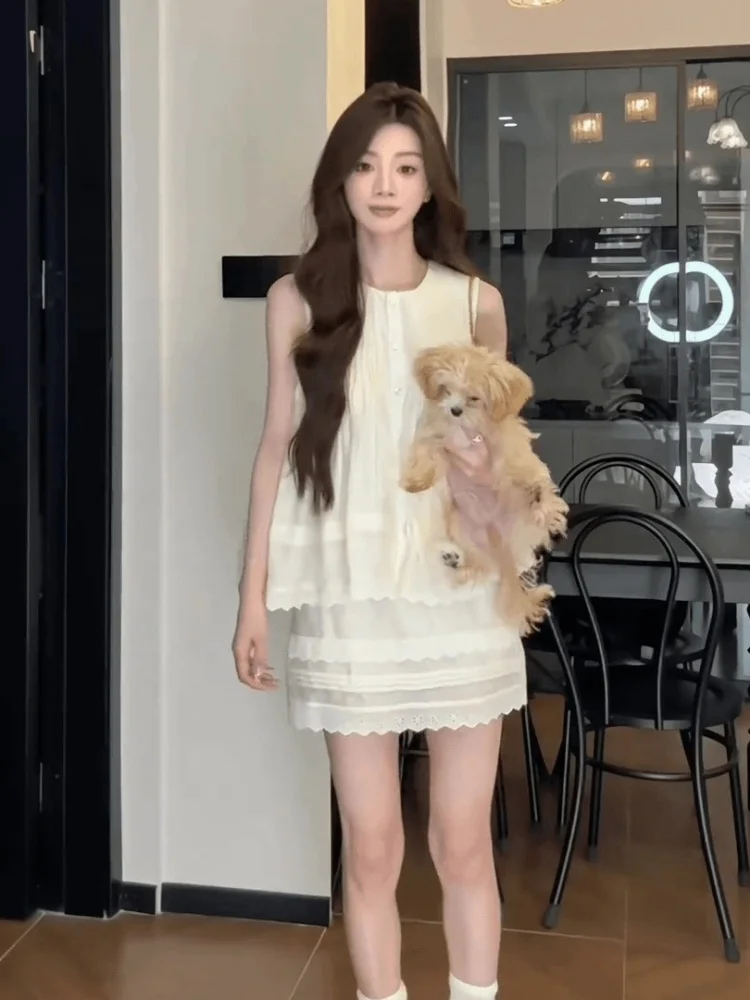 

Корейский женский простой топ, легкий матури, уникальная юбка f-длины, комплект с цветочным принтом, повседневный круглый комплект Ne irt