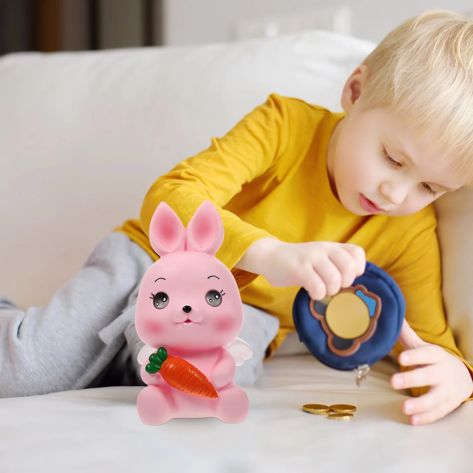 Bunny Spaarpot voor Kinderen Mooie Konijn Munt Bank Geldbesparende Pot Kinder Verjaardagscadeau Decoratieve Bunny Standbeeld Kamer