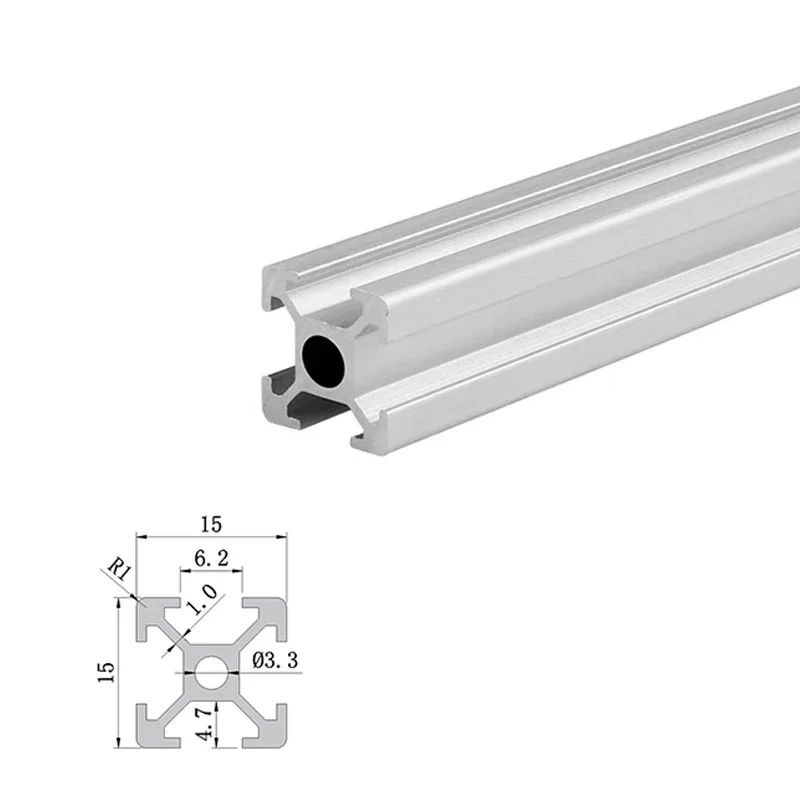 2 pezzi 1515 profili in alluminio estrusione anodizzata Standard europeo 100mm-550mm di lunghezza per telai per stampanti 3D CNC