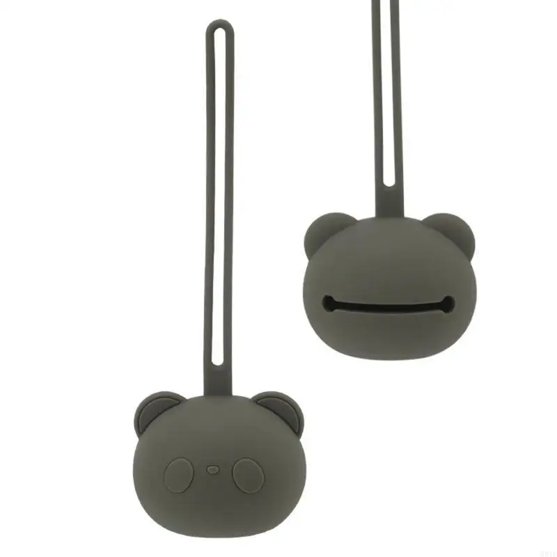 581F حامل لهاية الطفل ضد الضياع من السيليكون، لهاية الباندا، صندوق تخزين للعضاضة