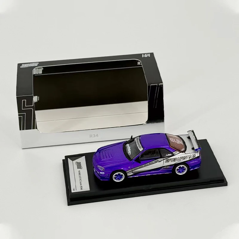 

Масштаб 1/64 Skyline GT-R R34, имитация сплава, модель автомобиля, статический дисплей, Коллекционная игрушка, подарок, сувенирное украшение