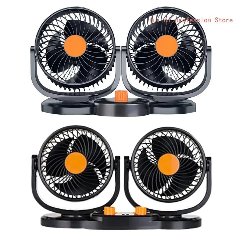 

Car Fan Double Head USB Desk & Light Weight Vehicle Cooling Fan with Variable Speed & 360Rotation for Car Dashboard