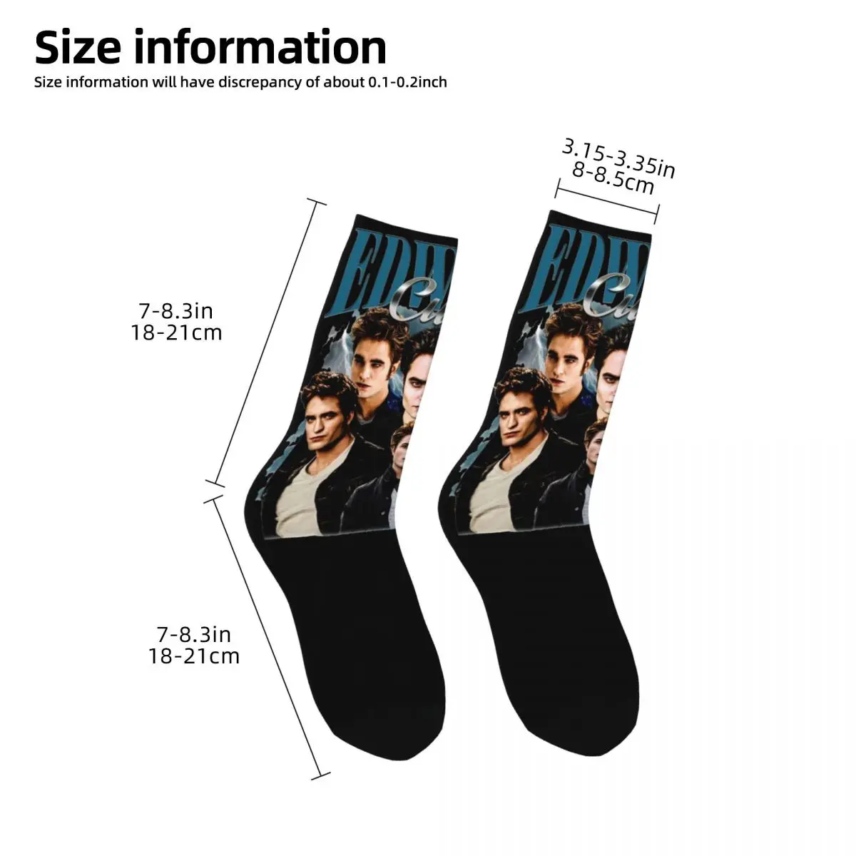 Winter Warm Harajuku Unisex Vintage Edward Cullen Retro 90 Homage Twilight Socks Robert Pattinson Sweat Absorbing Socks