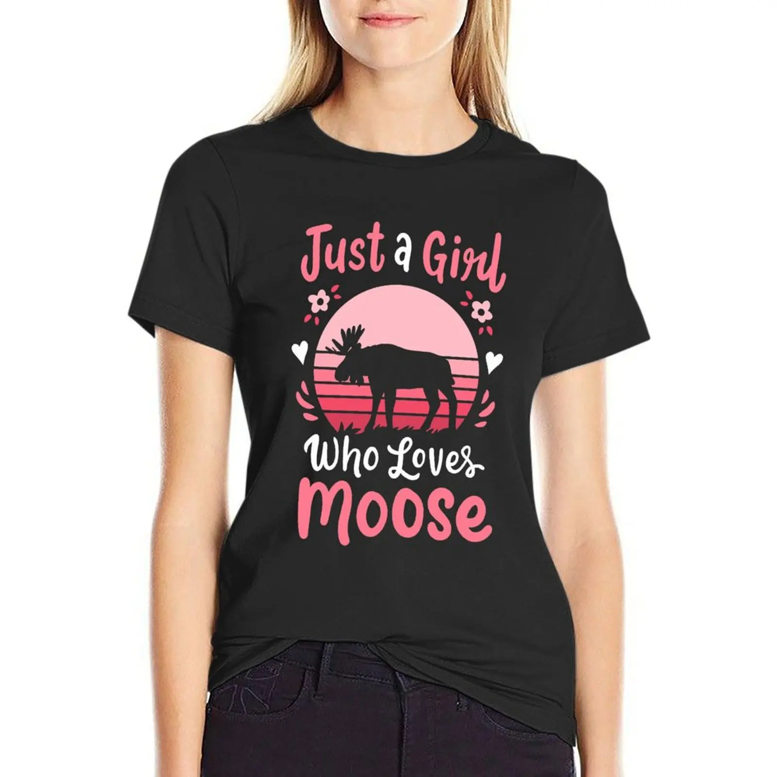 Moose Moose Lover Retro T-shirt lady clothes aesthetic clothes luxury designer clothing Women