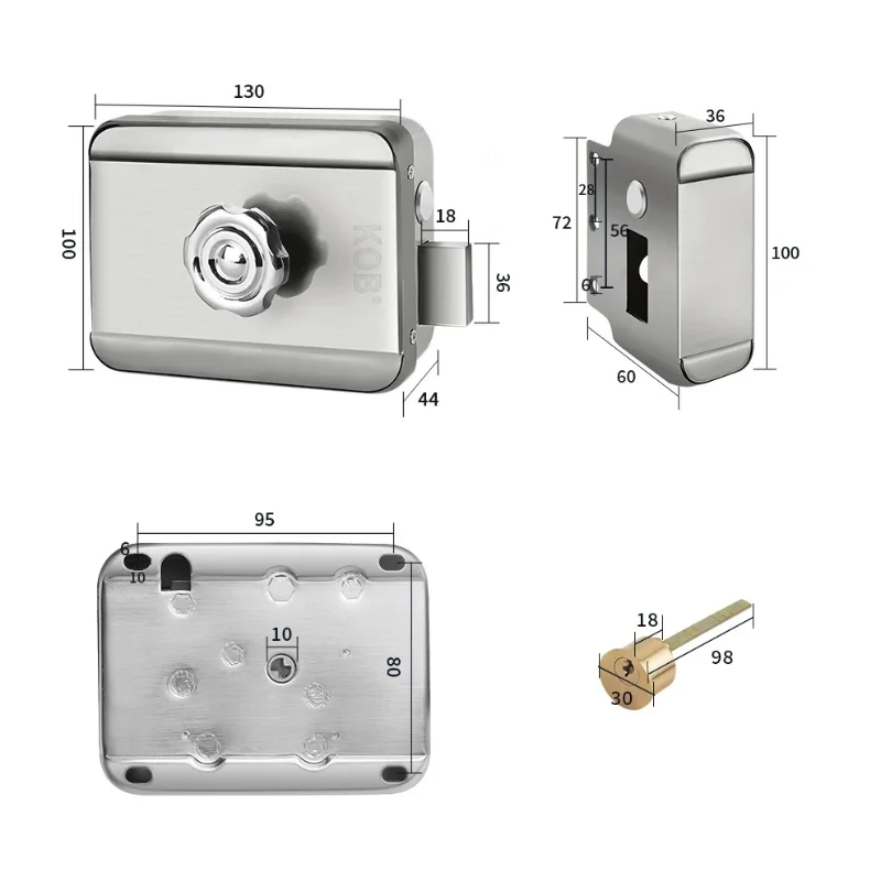 KOB Wiring Free System Card Swiping Integrated Lock Remote Control Electronic Control Lock Electromagnetic Access Control Lock