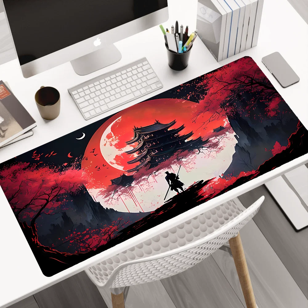 Japanese style samurai large anime style fine surface mouse pad large cloth thickened professional game esports office carpet