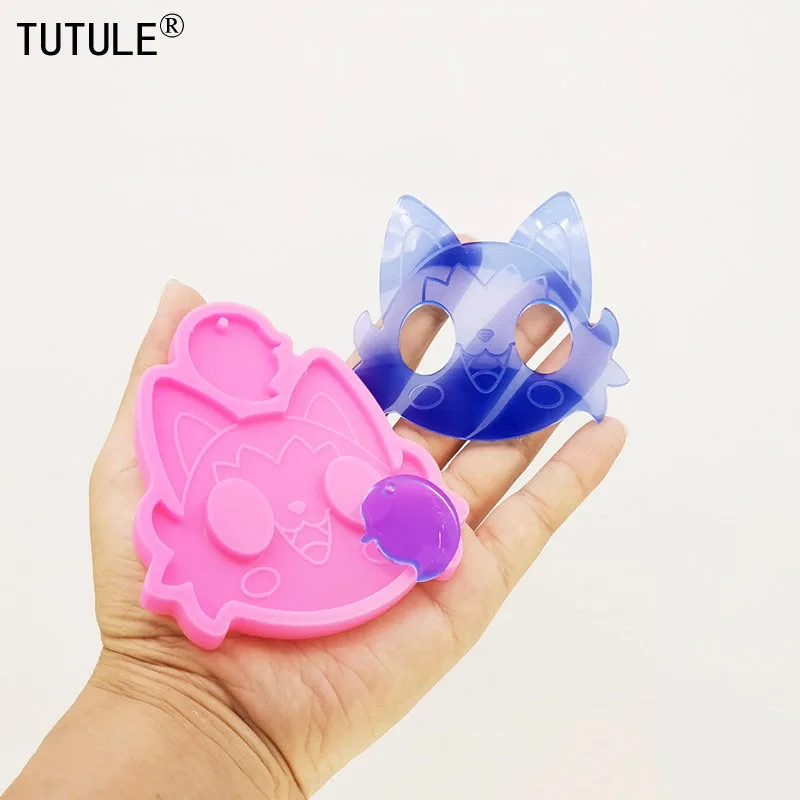 Shiny fox Cute animals Kawaii Mold Silicone  Cake Fondant Chocolate Mold DIY Polymer Clay Resin Keychain Silicone Mold