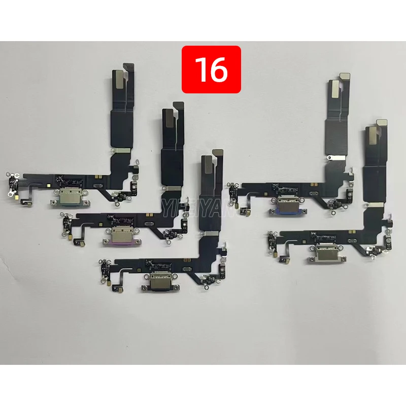 NEW Charging Flex For iPhone 16 USB Charger Port Dock Connector With Mic Flex Cable 16 pro Replacement