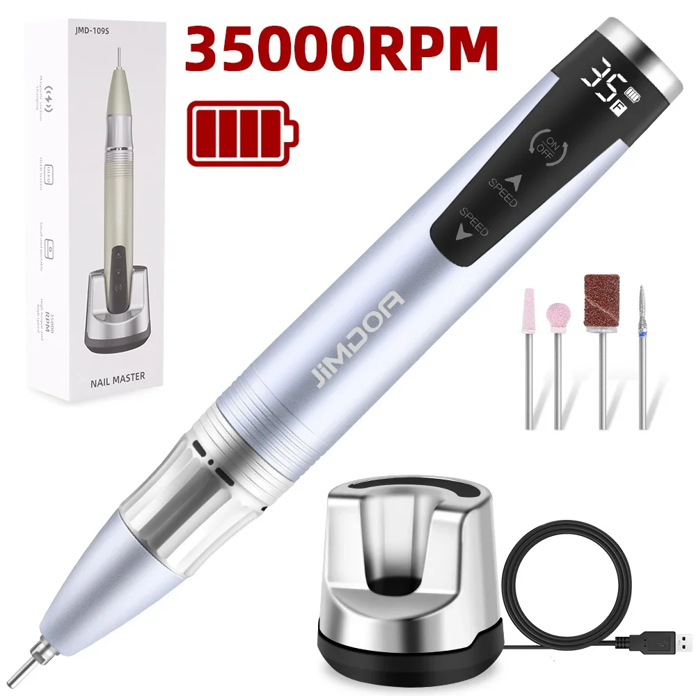 Portable 35000 rpm cordless nail drill charging pen polishing machine tool handle machine nail drill