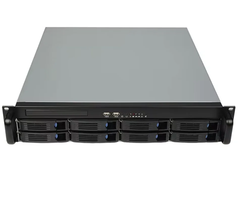 Exquisite Workmanship 2U Hot Swap GPU Server Case MATX Rackmount Chassis with 8 Bays and Fan ATX Form Factor Stock Ready