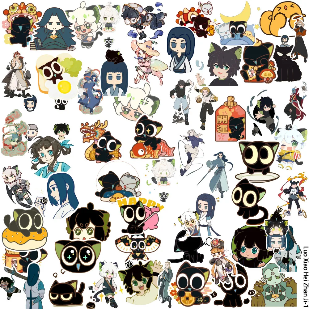 Cute Oriental Style Cartoon Character Stickers Waterproof Vinyl Decals For Laptop Water Bottle Phone Case DIY Decor