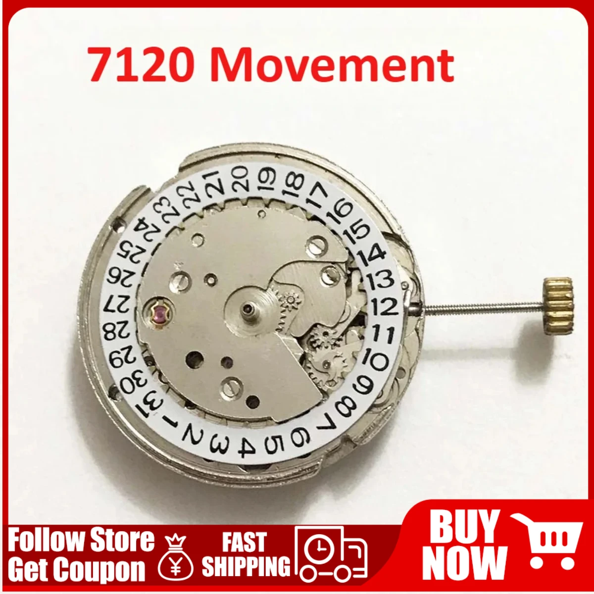 

7120 Watch Movement for 7120 Mechanical Movements Repair Part Replacement Watches Accessories White Calendar Movement