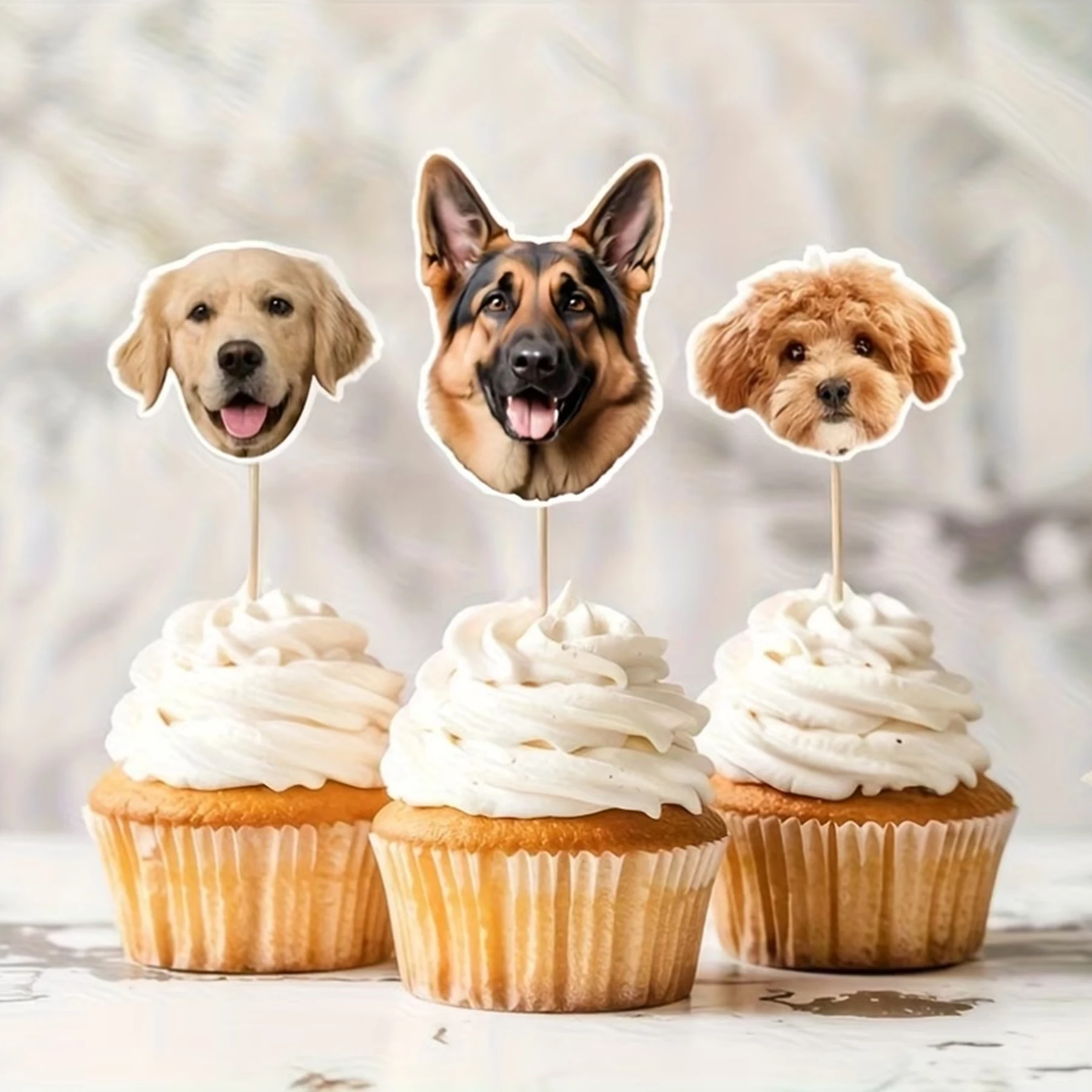 Personalisierte Papier-Cupcake-Topper, Individuelle Gesichts-Motiv Geburtstagsparty Cupcake-Dekorationen & Personalisierte Foto-Party-Dekorationen – Detail 5