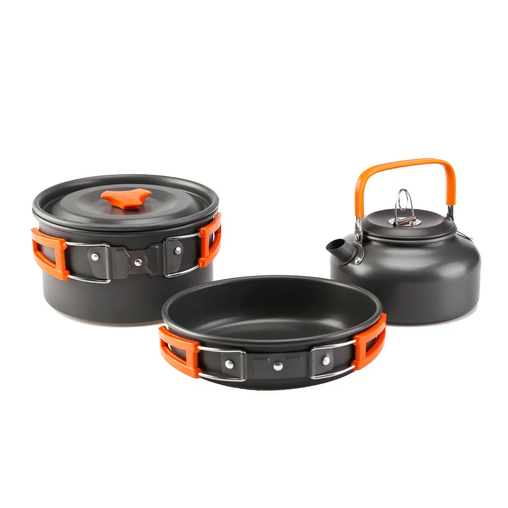 Imagem -03 - Camping Cookware Kit Equipamento Leve Cozinhar Kit para Viajar Trekking Caminhadas Exterior Alumínio