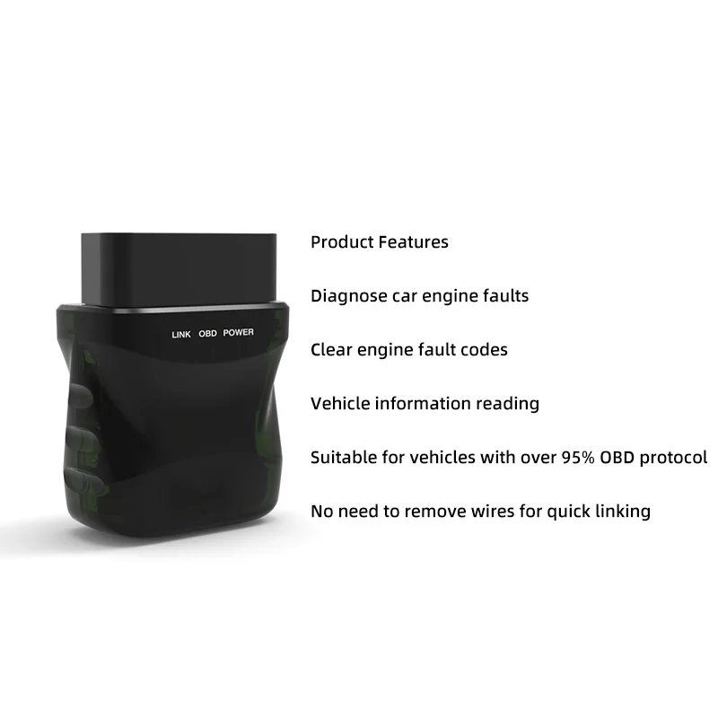 1 PC V015 Automobile Fault Diagnosis Instrument OBD2 Detection Tool Reading Card Bluetooth Engine Tester Elm327