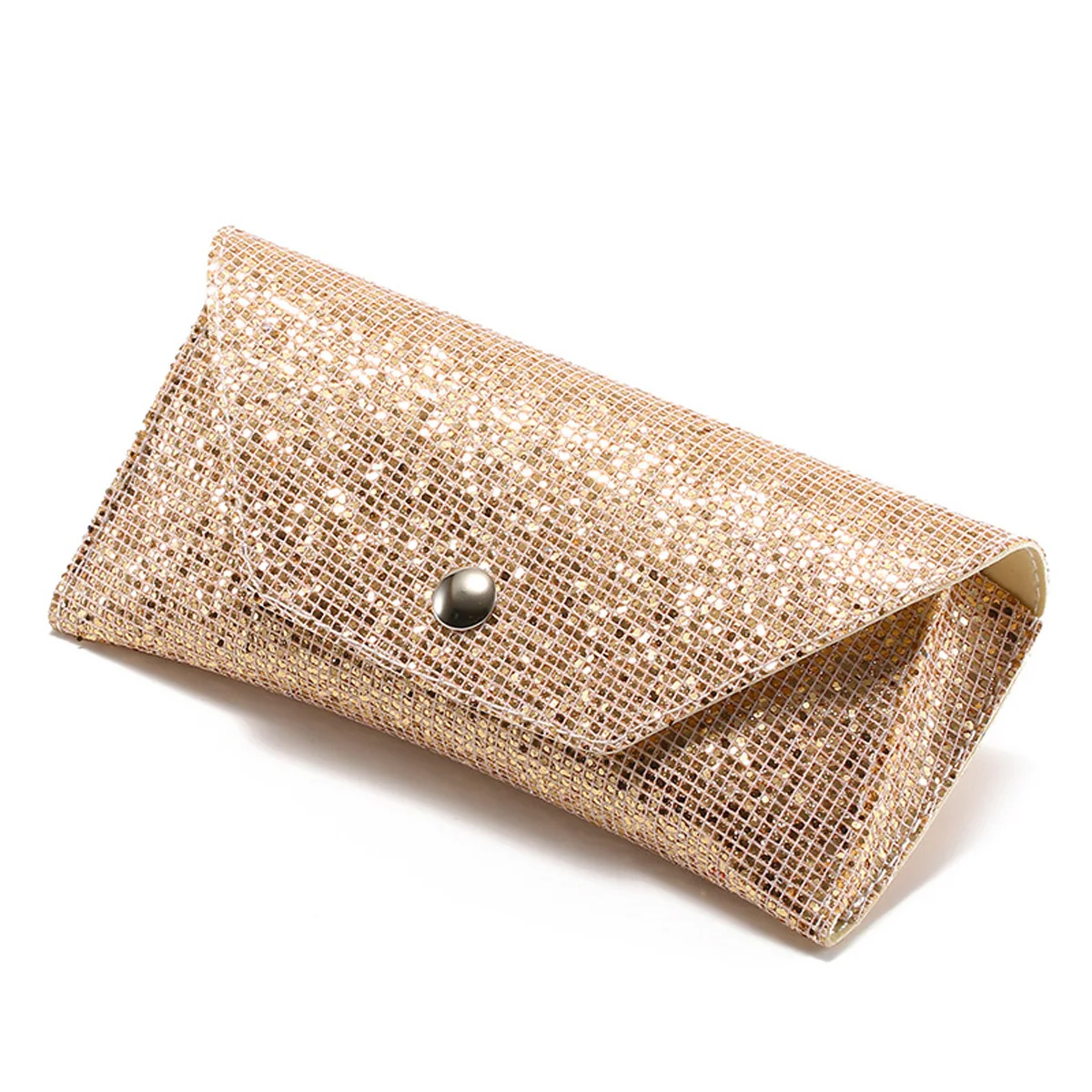 Sparkling Glitter Rhinestone Glasses Case – Luxury Foldable PU Leather Eyewear Protector for Sunglasses and Optical Frames