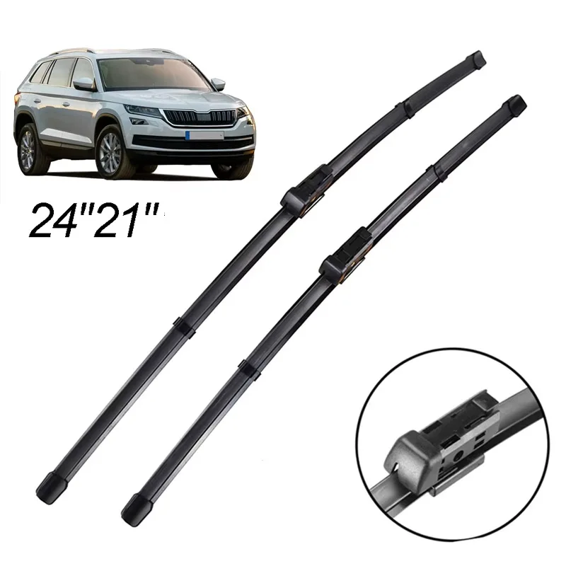 

Wiper LHD Front Wiper Blades Set For Skoda Kodiaq 2016 - 2023 Windshield Windscreen Window Rain Brushes 24"21"