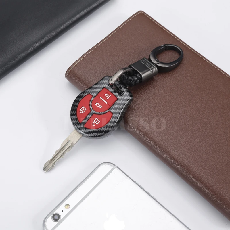 2 3 4 Buttons Carbon ABS Car Key Case Shell for Nissan March Tiida Altima Armada Cube Juke Maxima Pathfinder Rogue Cover Fob