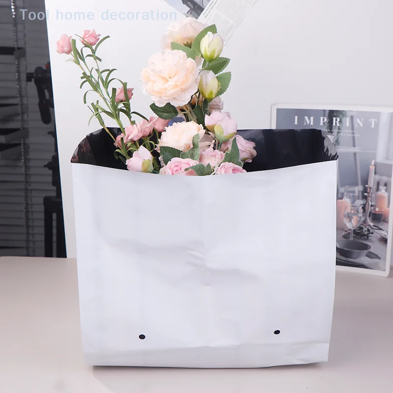 5Pcs PE Black White Seedling Planting Bag Nursery Growing Plants Bags With Holes For Garden Orchard Tree Transplanting Container