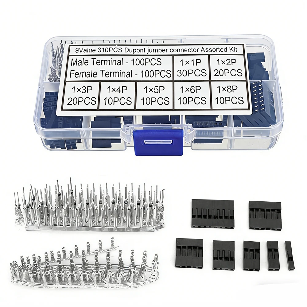 310Pcs 2.54mm Connector Kit Housing Terminal Jumper Wire Header Plug Set Electronic Components