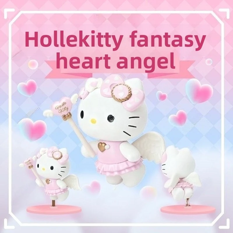 Cute Cartoon Hello Kitty My Melody Kuromi Fantasy Love Angel Ornaments Kawaii Creative Desktop Figures Selected Birthday Gifts