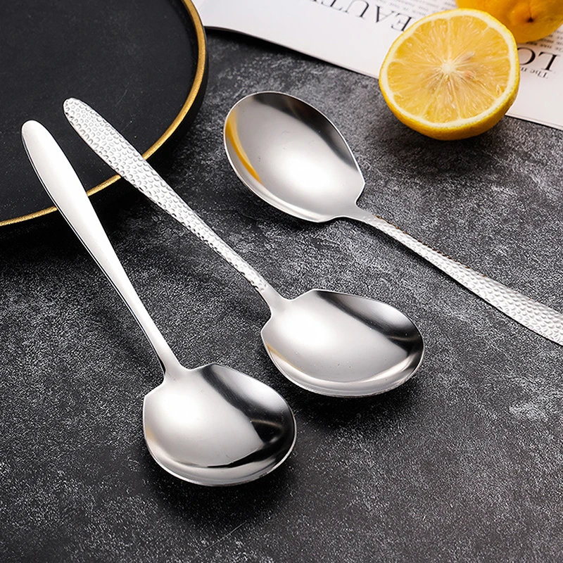 Cuchara de acero inoxidable, cucharas de sopa con mango largo, cuchara para servir para olla caliente, utensilios de cocina, vajilla de cocina para restaurante