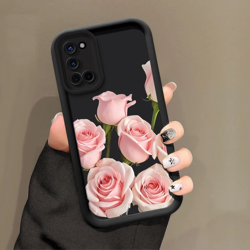 구글 픽셀 9 프로 XL 핑크 로즈 플라워 패턴 커버 픽셀 9 8A 7A 7 8 프로용 충격 방지 무광 실리콘 케이스