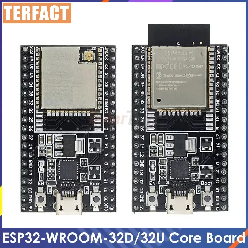 ROBOT DE TERFACTO ESP32-DevKitC Kernbord Esp32 Ontwikkelbord ESP32-WROOM-32D ESP32-WROOM-32U Wifi Bluetooth Iot NodeMCU-32