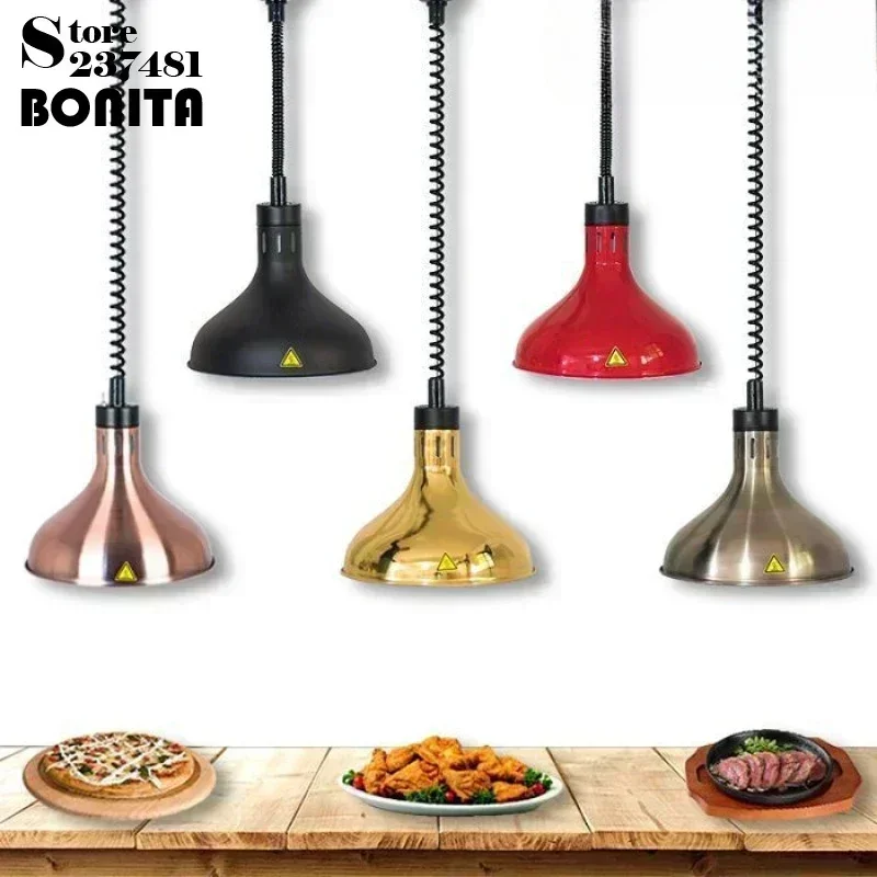 Modern Simple Hanging Food Warming Lamp Buffet Restaurant Hotel Supermarket Scalable with Switch Food Heating Pendant Lamp