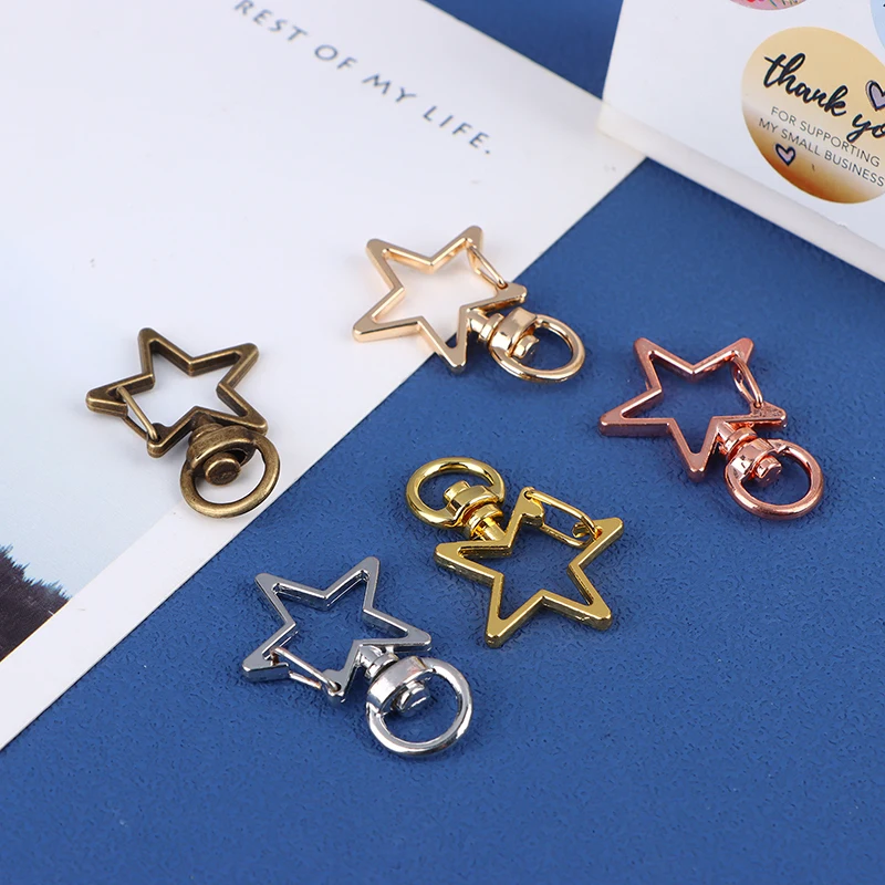 

5pcs 23x33mm Snap Hook Star Keychain Lobster Clasp Hooks Key Ring Key Chain For DIY Jewelry Making Accessories