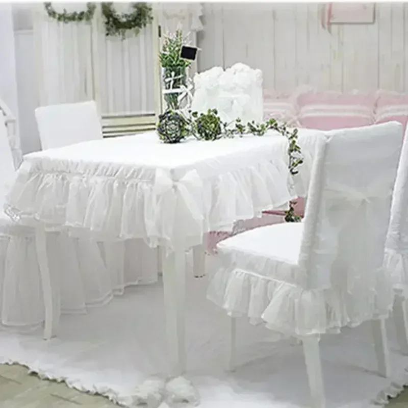 White CUSTOM cover table lace skirt tablecloth elegant table cloth for wedding decorative Round tablecloth bedroom table cover