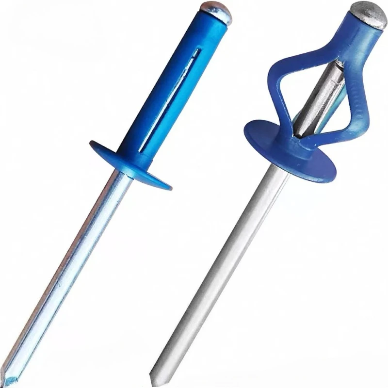 50 pçs colorido pintado de alumínio tri-fold pop rebites grande flange blub rebite cego rebites de fixação automotiva decoração para casa