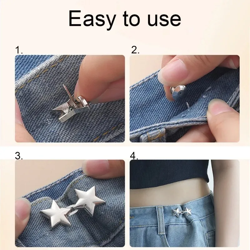 1pc Jeans Button Adjustable Clips for Pant Skirts Waist Tightener Buckle Snap Button Adjuster Pants Pin Retractable Button New