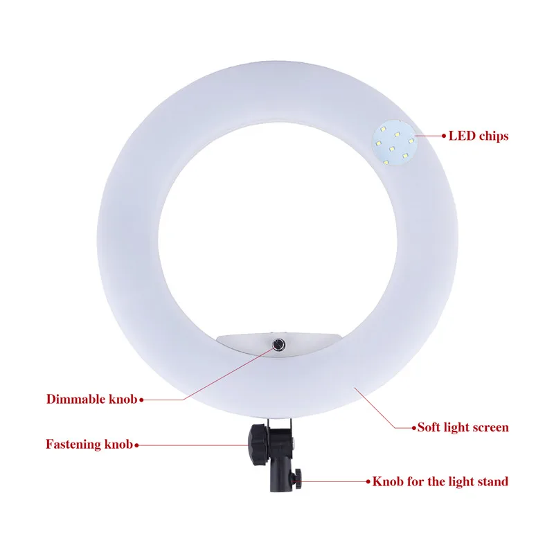 18inch Led Ring Lights with Tripod 96w Perfessional Yidoblo FE480 Photo Studio Video Lamp Bi-color for Beauty Salon Makeup Vlog