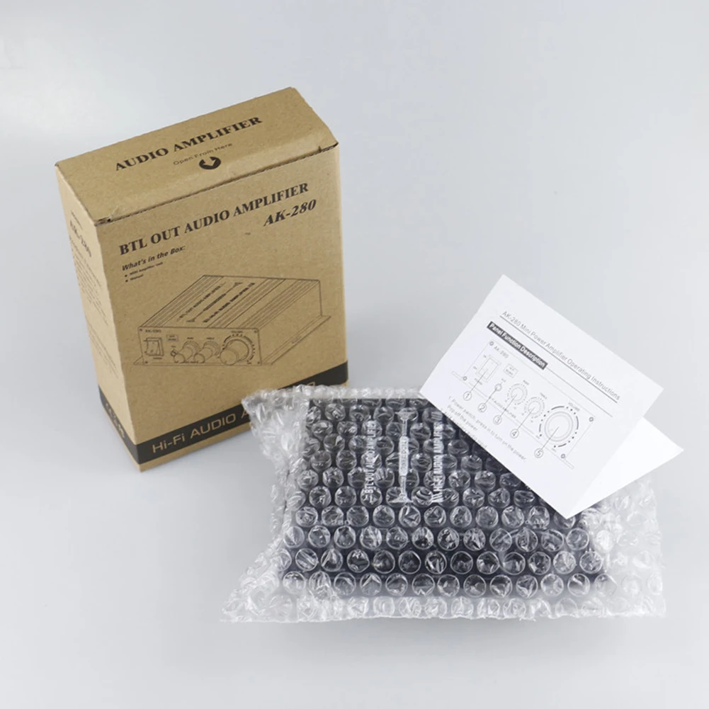 AK-280 Amplificatori digitali HiFi Bass Altoparlante stereo Amplificatore di potenza 40W + 40W Lettore musicale a doppio canale Home Theater Ingresso RCA AUX