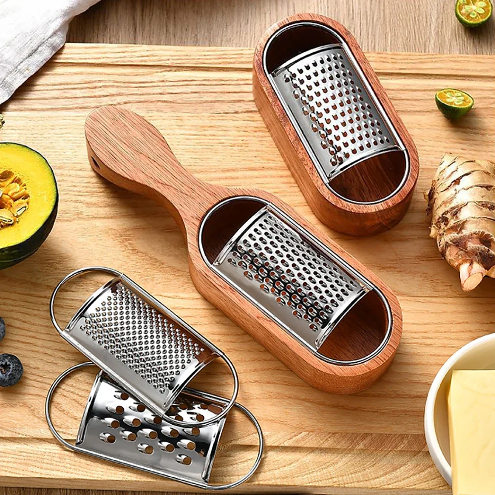 

Набор из 1/3 шт. терок для сыра с деревянным футляром для хранения, многофункциональная кухонная терка из нержавеющей стали для измельчения сыра, шоколада, масла