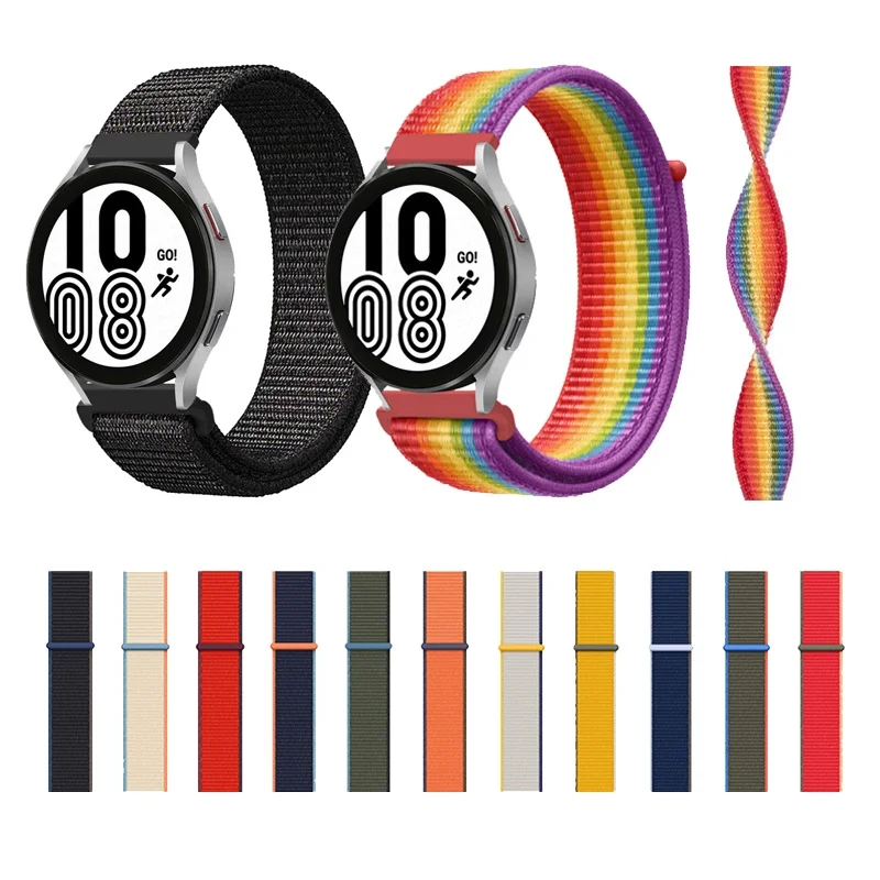 

20 Дышащий нейлоновый ремешок 22 мм для Samsung Galaxy Watch Active 2 Watch 3 4 5 Pro 6 7 FE 40 44 41 45 42 46 43 47 мм S3