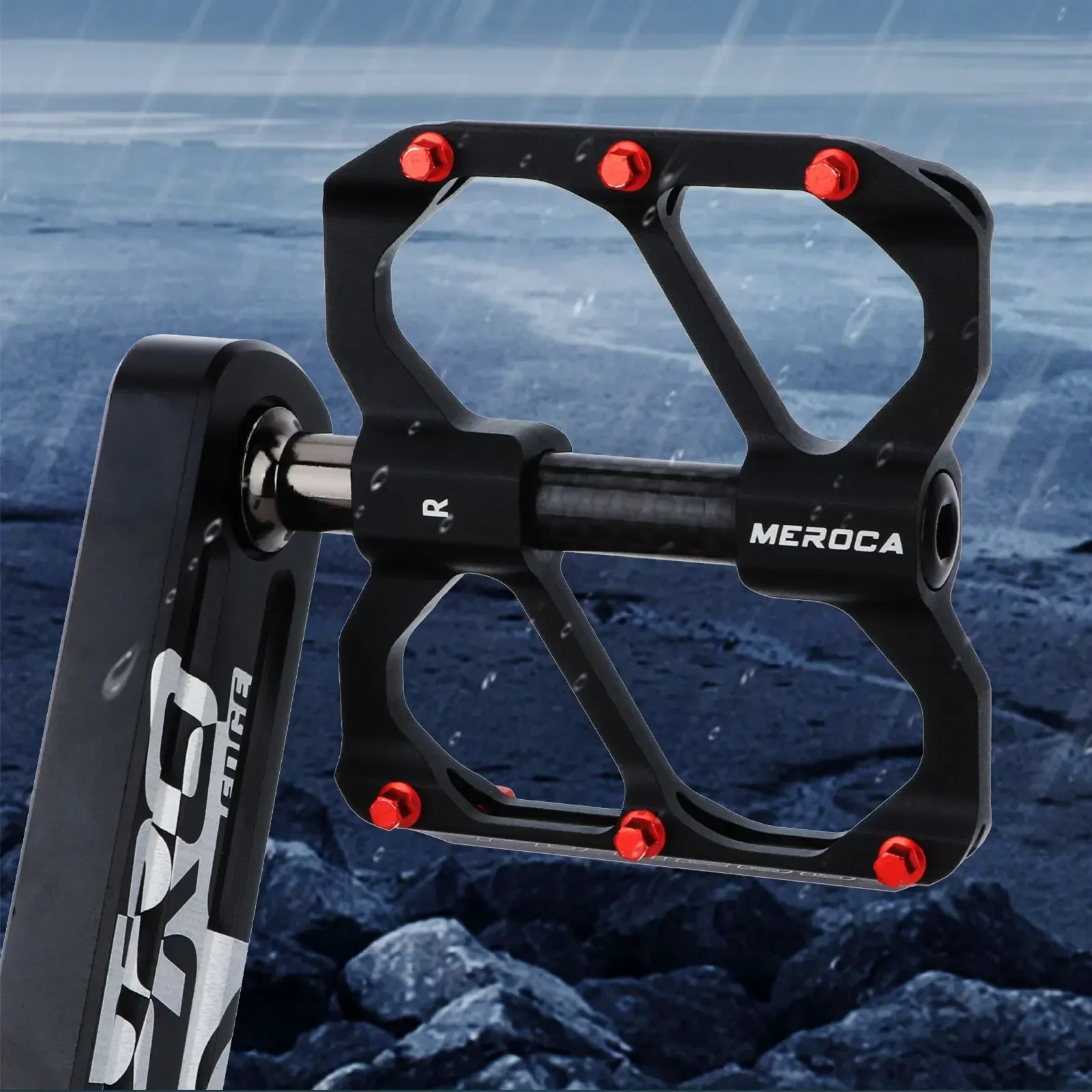 MEROCA Aluminium-Legierung Mountainbike-Pedal 3 Lager Rutschfestes MTB-Fahrradpedal Versiegelte Drei Lager Fahrradzubehör