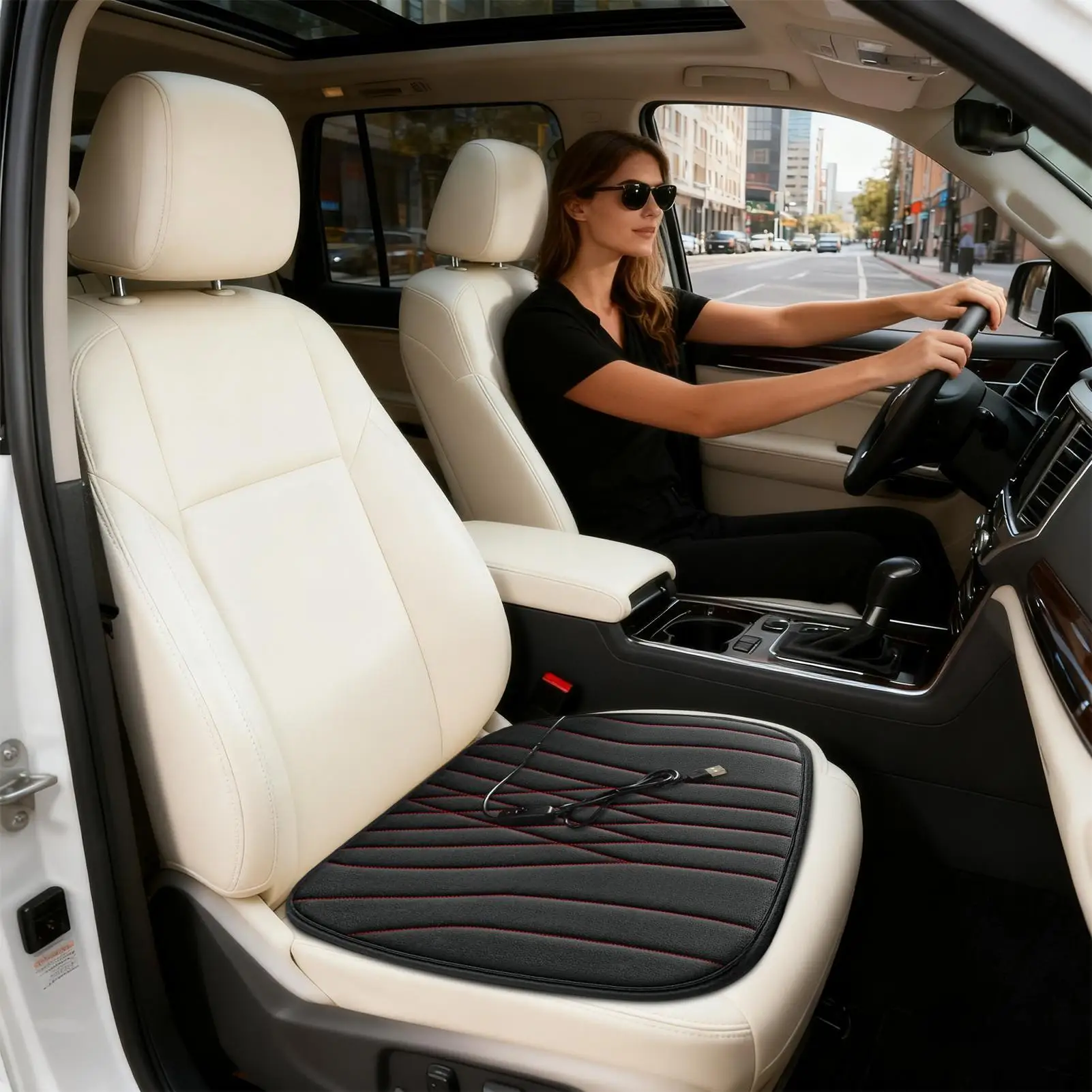 

USB электрическая подушка сиденья с подогревом, нескользящая грелка нижней части сиденья, автомобильный стул, согревающий чехол на сиденье для автомобиля, холодная погода