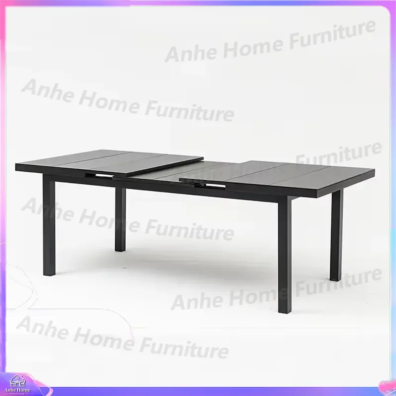 Modern Courtyard Furniture Garden Extensible Dining Table Transformer Balcony Hotel Restaurant Swimming Pool Outdoor Coffee